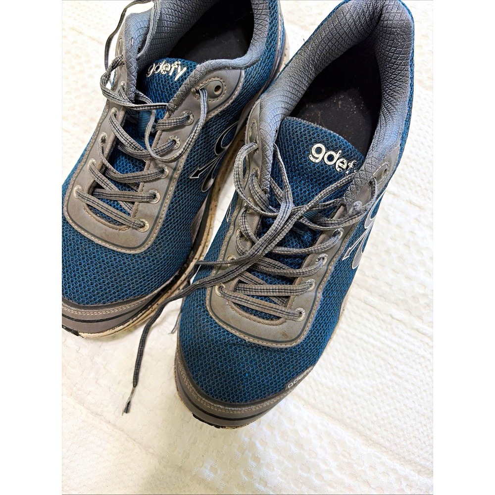 Gdefy Blue/Gray/Black Men's Low Top Lace Up Mesh Sneakers Rubber TB9024M